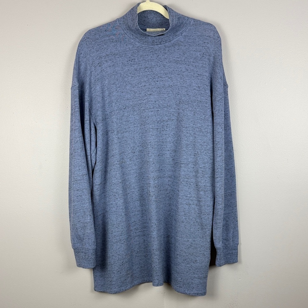 Aritzia Wilfred Free Cotton Blend Oversized Light Blue Knit Turtleneck Med Top - Picture 2 of 12